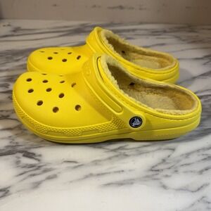 Crocs Classic Waterproof Lemon Yellow Clogs Slip-on  Lined Women's Size 9